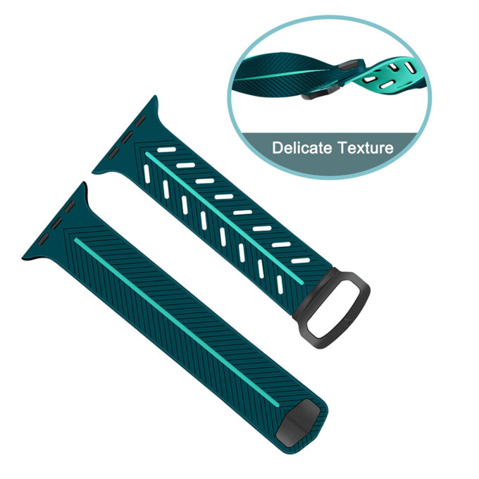 A.r5.11 Diagram Turquoise StrapsCo Silicone Rubber Watch Band Strap For Apple Watch Series 123 38mm 42mm