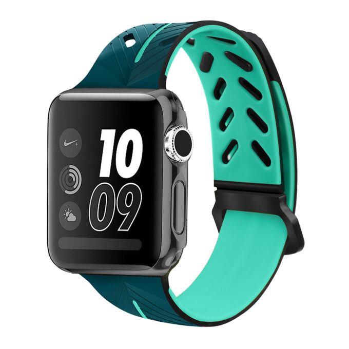 A.r5.11 Main Turquoise StrapsCo Silicone Rubber Watch Band Strap For Apple Watch Series 123 38mm 42mm