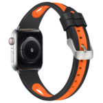 A.r7.1.12 Back Black & Orange StrapsCo Silicone Rubber Sport Watch Band Strap For Apple Watch Series 4 40mm 44mm