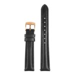 St19.1.rg Up Black (Rose Gold Buckle) Womens Smooth Leather Watch Band Strap