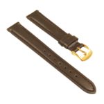 St19.2.yg Angle Brown (Yellow Gold Buckle) Womens Smooth Leather Watch Band Strap