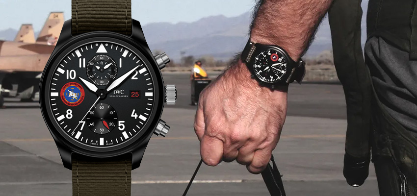 famous movie watches top gun maverick iwc pilot chronograph top gun edition