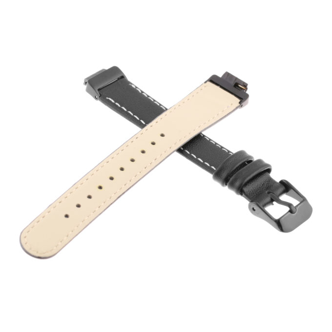 Fb.l21.1.mb Alt Black With Black Buckle StrapsCo Leather Watch Band Strap With Contour Stitching And Black Buckle For Fitbit Inspire & Inspire HR
