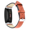Fb.l21.12 Main Orange StrapsCo Leather Watch Band Strap With Contour Stitching For Fitbit Inspire & Inspire HR