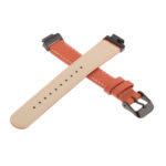 Fb.l21.12.mb Alt Orange With Black Buckle StrapsCo Leather Watch Band Strap With Contour Stitching And Black Buckle For Fitbit Inspire & Inspire HR
