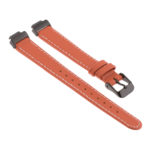Fb.l21.12.mb Angle Orange With Black Buckle StrapsCo Leather Watch Band Strap With Contour Stitching And Black Buckle For Fitbit Inspire & Inspire HR
