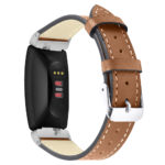 Fb.l21.2 Main Brown StrapsCo Leather Watch Band Strap With Contour Stitching For Fitbit Inspire & Inspire HR