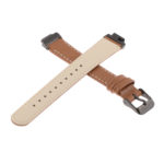 Fb.l21.2.mb Alt Brown With Black Buckle StrapsCo Leather Watch Band Strap With Contour Stitching And Black Buckle For Fitbit Inspire & Inspire HR