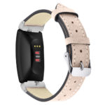 Fb.l21.3 Main Beige StrapsCo Leather Watch Band Strap With Contour Stitching For Fitbit Inspire & Inspire HR