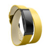 Fb.l31.10.mb Angle Yellow With Black Buckle StrapsCo Double Wrap Around Leather Watch Band Strap With Black Buckle For Fitbit Inspire & Inspire HR
