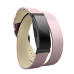 Fb.l31.13.mb Angle Pink With Black Buckle StrapsCo Double Wrap Around Leather Watch Band Strap With Black Buckle For Fitbit Inspire & Inspire HR