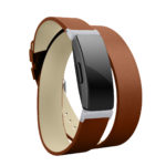 Fb.l31.2 Angle Brown StrapsCo Double Wrap Around Leather Watch Band Strap For Fitbit Inspire & Inspire HR