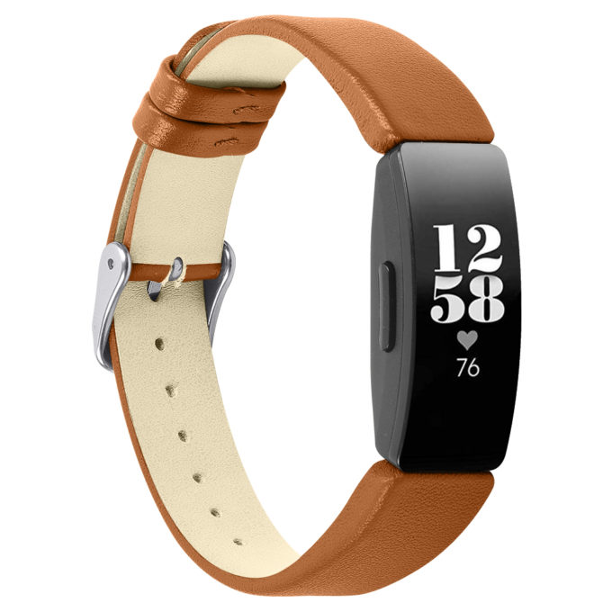 Fb.l32.2 Main Brown StrapsCo Smooth Leather Watch Band Strap For Fitbit Inspire & Inspire HR
