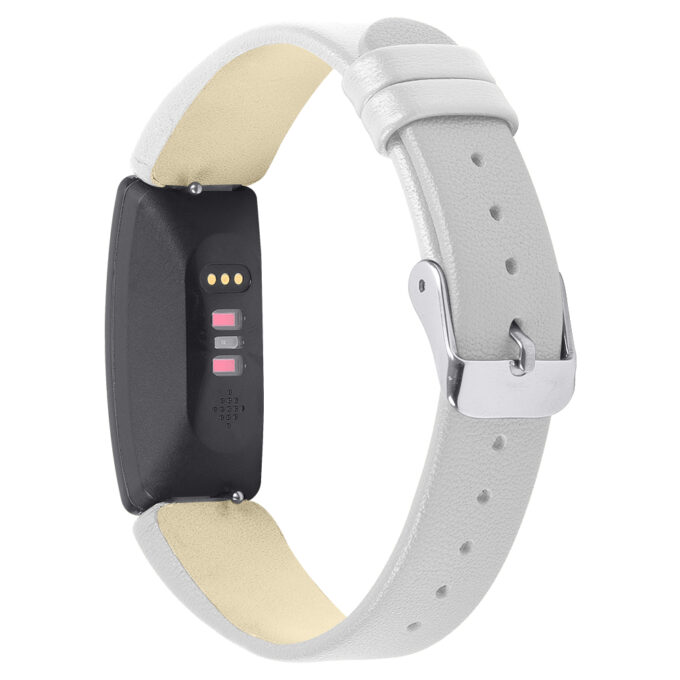 Fb.l32.22 Back White StrapsCo Smooth Leather Watch Band Strap For Fitbit Inspire & Inspire HR