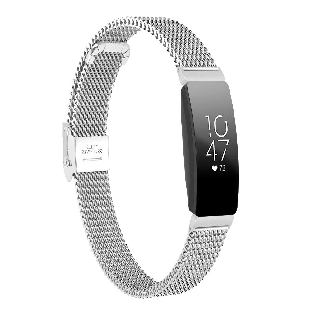 Fb.m102.ss Main Silver StrapsCo Stainless Steel Shark Mesh Watch Band Strap For Fitbit Inspire & Inspire HR
