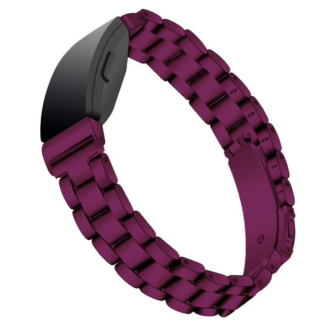 Fb.m103.18 Alt Purple Sangria StrapsCo Stainless Steel Link Watch Bracelet Band Strap For Fitbit Inspire & Inspire HR