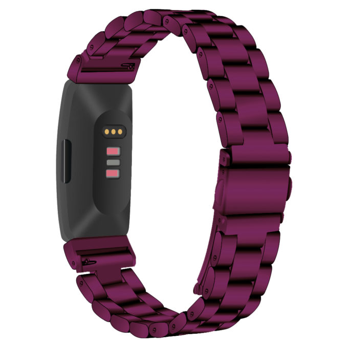 Fb.m103.18 Back Purple Sangria StrapsCo Stainless Steel Link Watch Bracelet Band Strap For Fitbit Inspire & Inspire HR