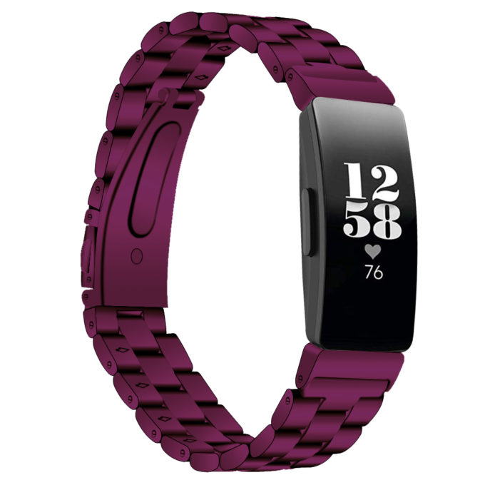 Fb.m103.18 Main Purple Sangria StrapsCo Stainless Steel Link Watch Bracelet Band Strap For Fitbit Inspire & Inspire HR