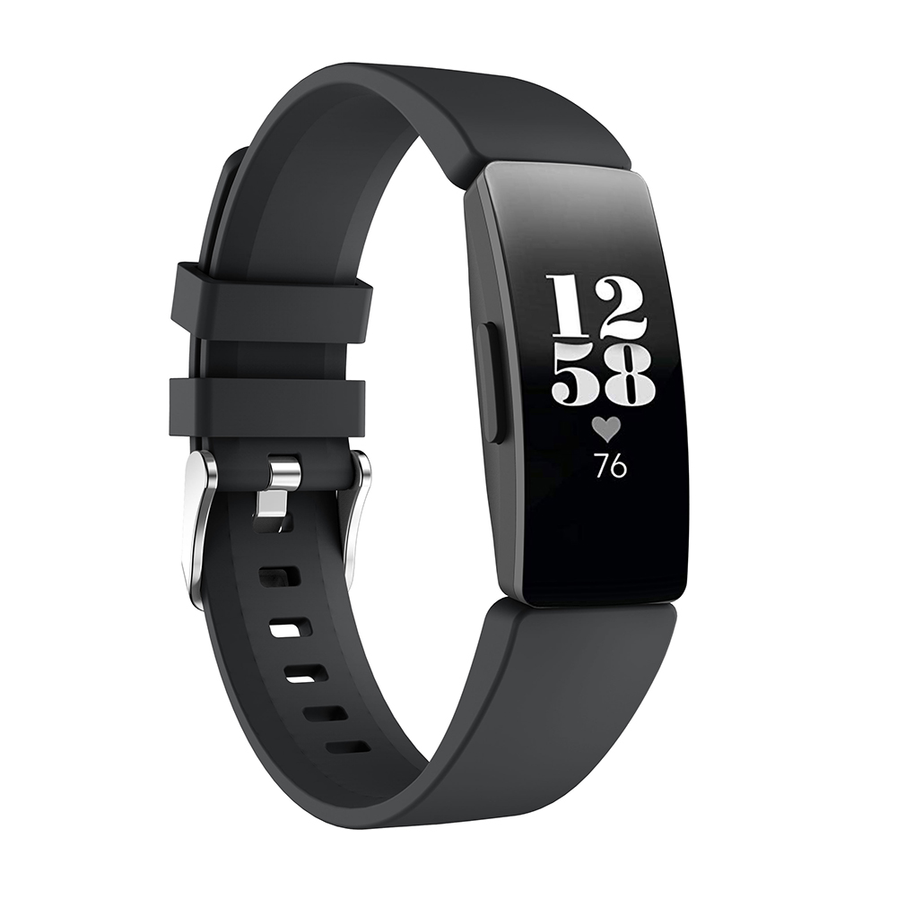 Fb.r42.1 Main Black StrapsCo Silicone Rubber Watch Band Strap For Fitbit Inspire & Inspire HR Small Large