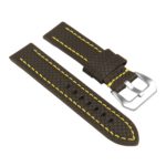 St25.1.10 Angle Black & Yellow Heavy Duty Carbon Fiber Watch Strap