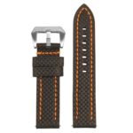 St25.1.12 Up Black & Orange Heavy Duty Carbon Fiber Watch Strap
