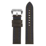 St25.1.5 Up Black & Blue Heavy Duty Carbon Fiber Watch Strap