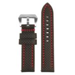 St25.1.6 Up Black & Red Heavy Duty Carbon Fiber Watch Strap