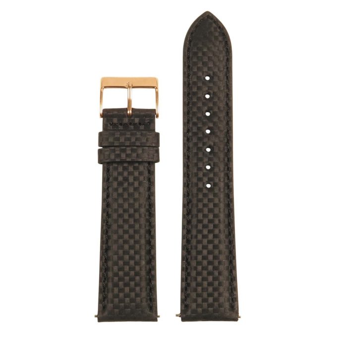 St27.1.1.rg Up Black Carbon Fiber Strap With Rose Gold Buckle