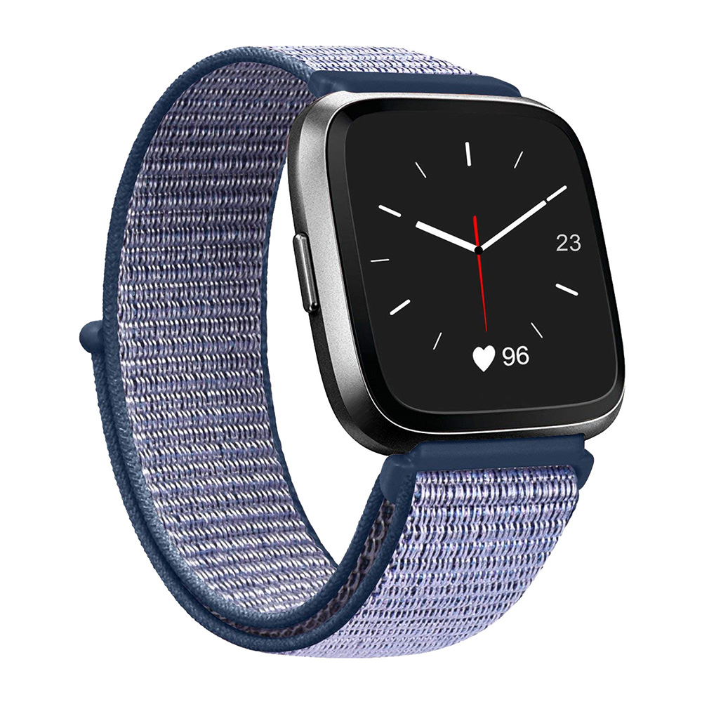 Blue Nylon Watch Band Strap For Fitbit Versa