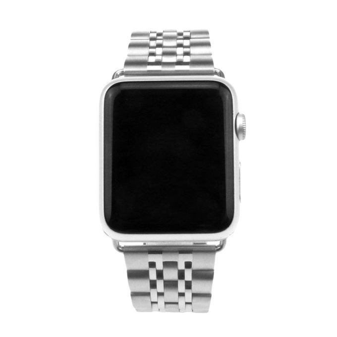 A.m4.ss Front Silver StrapsCo Stainless Steel Link Watch Band Strap For Apple Watch Series 1234 38mm 40mm 42mm 44mm