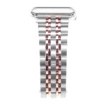 A.m4.ss.rg Alt Silver & Rose Gold StrapsCo Stainless Steel Link Watch Band Strap For Apple Watch Series 1234 38mm 40mm 42mm 44mm