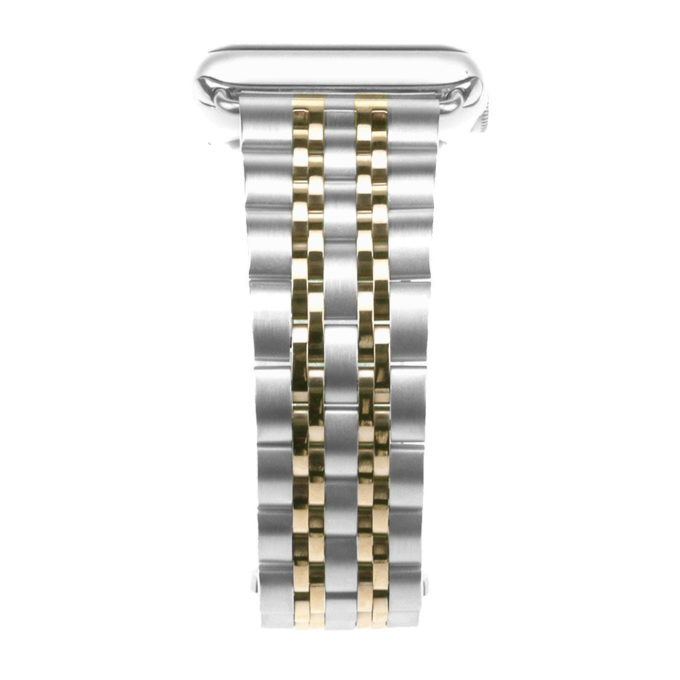 A.m4.ss.yg Alt Silver & Yellow Gold StrapsCo Stainless Steel Link Watch Band Strap For Apple Watch Series 1234 38mm 40mm 42mm 44mm