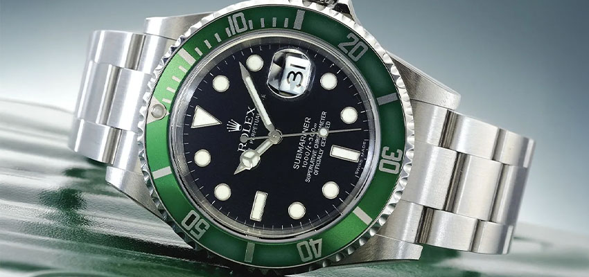 bezels dials nicknames kermit rolex submariner 16610LV