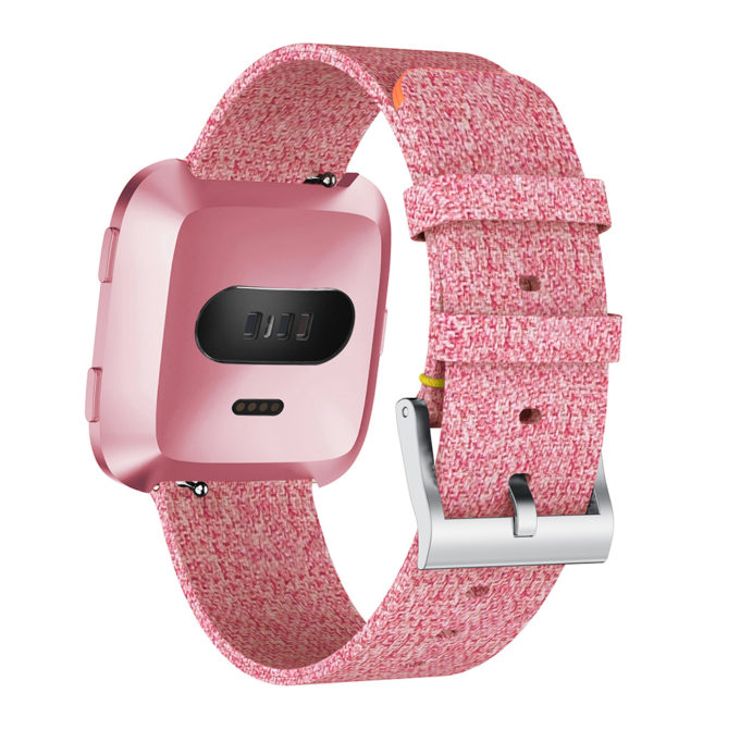 Fb.c3.13 Main Pink StrapsCo Canvas Watch Band Strap For Fitbit Versa