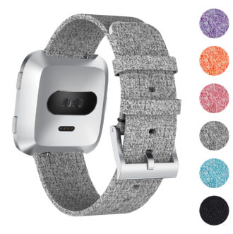 Fb.c3.7 Gallery Grey StrapsCo Canvas Watch Band Strap For Fitbit Versa