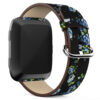 Fb.l14.1.5 Main Black & Blue Peonies StrapsCo Leather Watch Band Strap With Peonies Floral Pattern For Fitbit Versa
