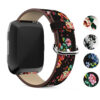 Fb.l14.1.6 Gallery Black & Red Peonies StrapsCo Leather Watch Band Strap With Peonies Floral Pattern For Fitbit Versa