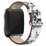 Fb.l14.22 Main White Peonies StrapsCo Leather Watch Band Strap With Peonies Floral Pattern For Fitbit Versa