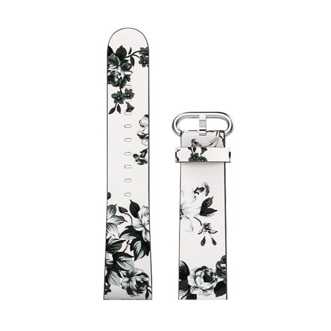Fb.l14.22 Up White Peonies StrapsCo Leather Watch Band Strap With Peonies Floral Pattern For Fitbit Versa