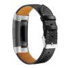Fb.l6.1 Back Black StrapsCo Leather Watch Band Strap With Contour Stitching For Fitbit Charge 3