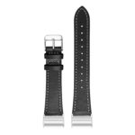 Fb.l6.1 Up Black StrapsCo Leather Watch Band Strap With Contour Stitching For Fitbit Charge 3