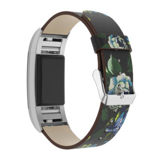 Leather Strap with Peonies For Fitbit Charge 2 | StrapsCo