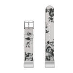 Fb.l7.22 Up White Peonies StrapsCo Leather Watch Band Strap With Peonies Floral Pattern For Fitbit Charge 2
