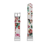 Fb.l7.22.6 Up White & Red Peonies StrapsCo Leather Watch Band Strap With Peonies Floral Pattern For Fitbit Charge 2