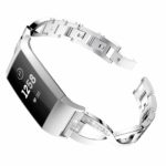 Fb.m70.ss Angle Silver StrapsCo Alloy Watch Bracelet Band Strap With Rhinestones For Fitbit Charge 3