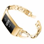 Fb.m70.yg Angle Yellow Gold StrapsCo Alloy Watch Bracelet Band Strap With Rhinestones For Fitbit Charge 3