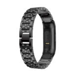 Fb.m71.mb Back Black StrapsCo Block Link Alloy Watch Bracelet Band Strap With Rhinestones For Fitbit Charge 3