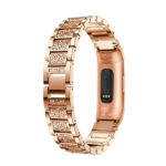 Fb.m71.rg Back Rose Gold StrapsCo Block Link Alloy Watch Bracelet Band Strap With Rhinestones For Fitbit Charge 3