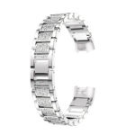 Fb.m71.ss Alt Silver StrapsCo Block Link Alloy Watch Bracelet Band Strap With Rhinestones For Fitbit Charge 3