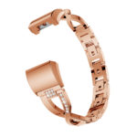 Fb.m76.rg Angle Rose Gold StrapsCo Alloy Watch Bracelet Band Strap With Rhinestones For Fitbit Charge 2